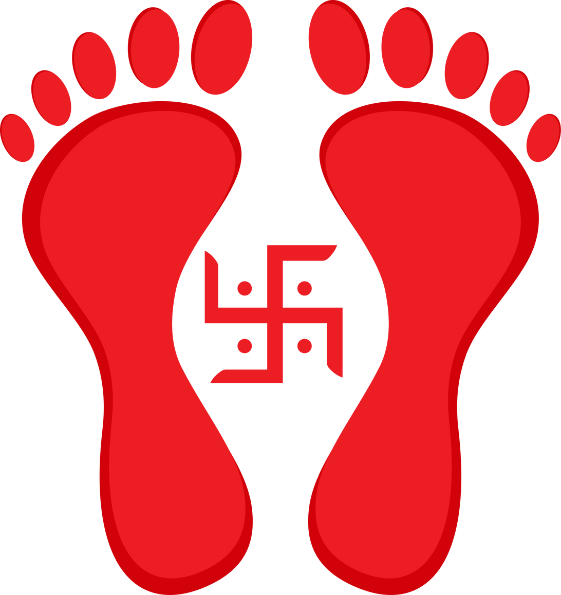 Lakshmi Footprints with a Buddhist Religious Symbol